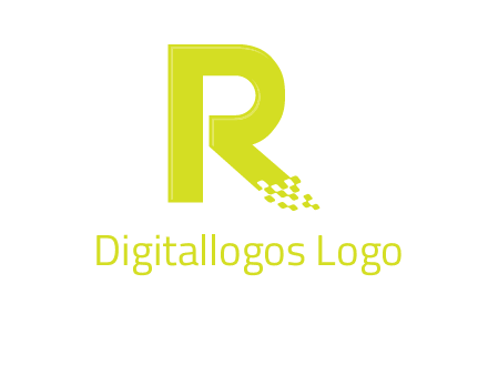 letter r inside digital pixels logo