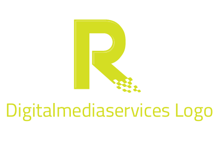 letter r inside digital pixels logo