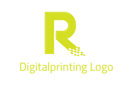 letter r inside digital pixels logo