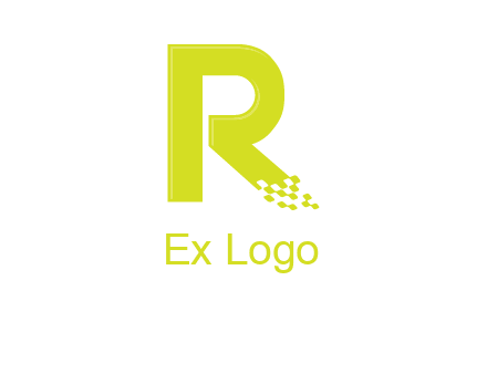 letter r inside digital pixels logo