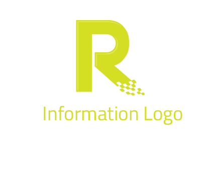 letter r inside digital pixels logo
