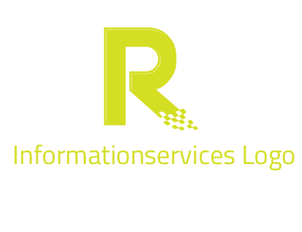 letter r inside digital pixels logo