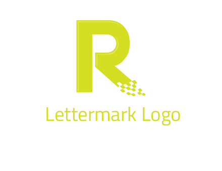 letter r inside digital pixels logo