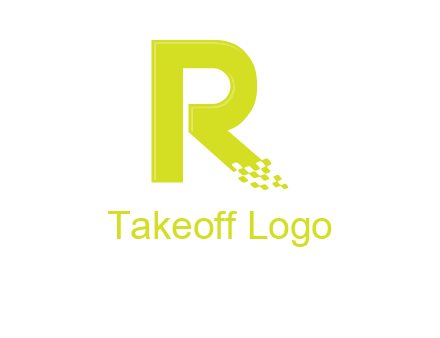 letter r inside digital pixels logo