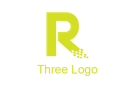 letter r inside digital pixels logo