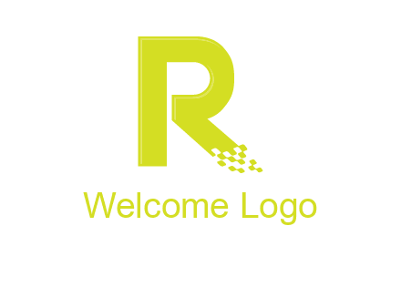 letter r inside digital pixels logo