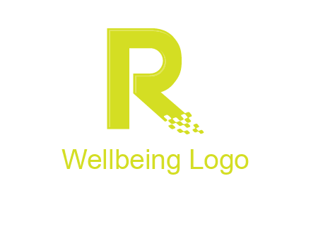 letter r inside digital pixels logo