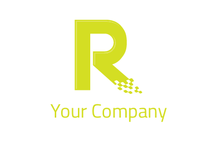letter r inside digital pixels logo