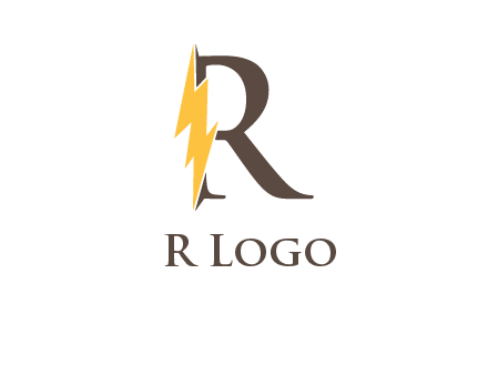 letter r inside electric bolt logo