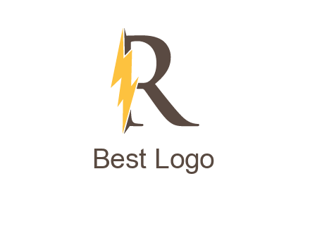 letter r inside electric bolt logo