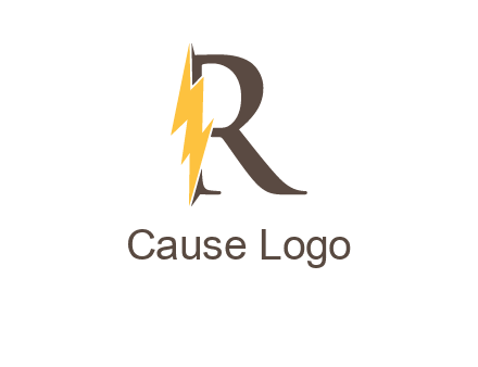 letter r inside electric bolt logo