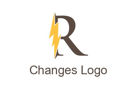 letter r inside electric bolt logo