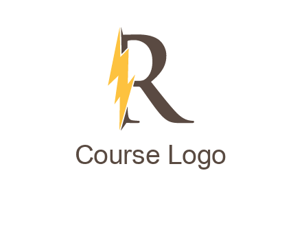 letter r inside electric bolt logo