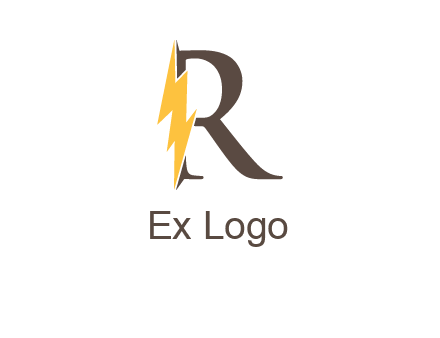 letter r inside electric bolt logo