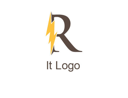 letter r inside electric bolt logo