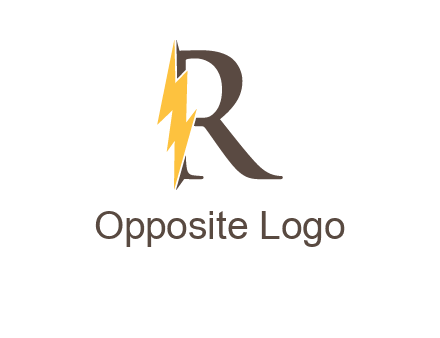 letter r inside electric bolt logo