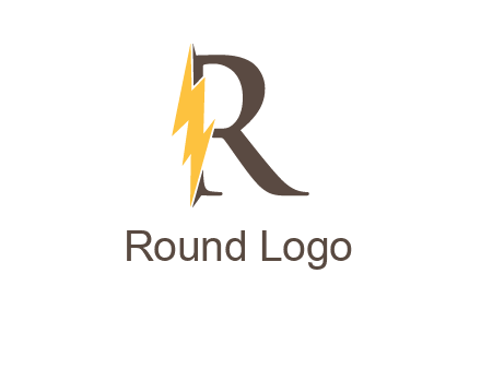 letter r inside electric bolt logo