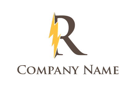 letter r inside electric bolt logo
