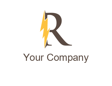 letter r inside electric bolt logo