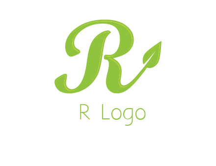 letter r with leaf logo