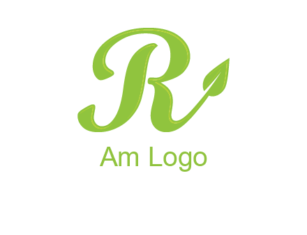 letter r with leaf logo