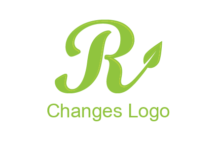 letter r with leaf logo