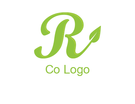 letter r with leaf logo
