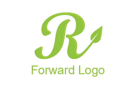 letter r with leaf logo