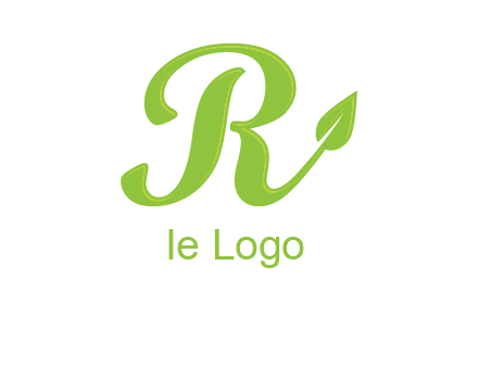 letter r with leaf logo