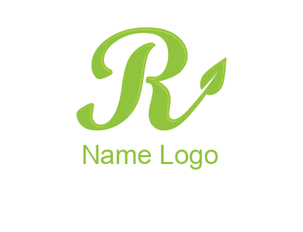 letter r with leaf logo