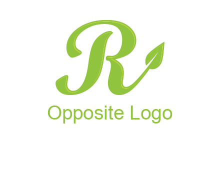 letter r with leaf logo