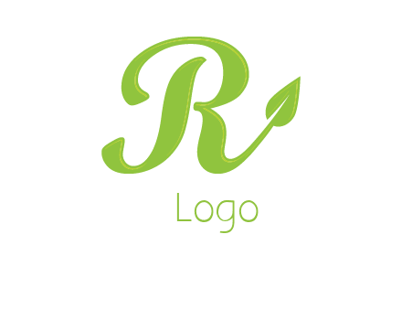 letter r with leaf logo