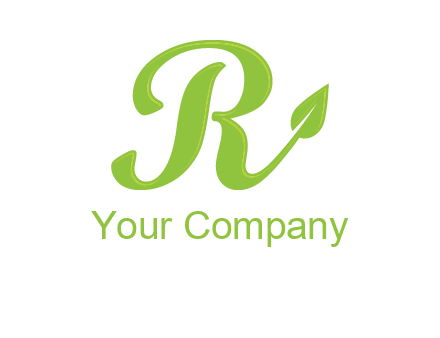 letter r with leaf logo