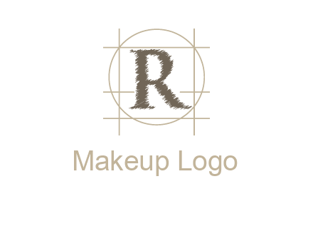 letter r inside in circle with lines logo