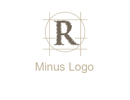 letter r inside in circle with lines logo