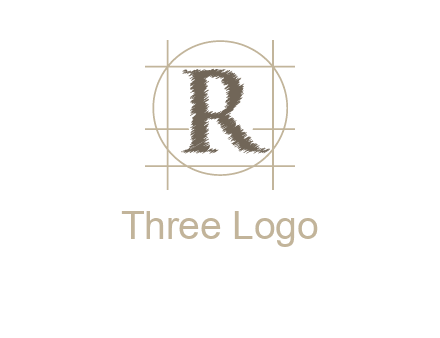 letter r inside in circle with lines logo