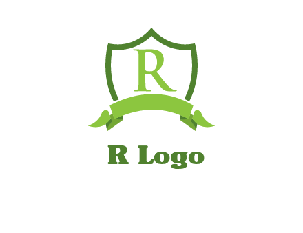 Letter r inside an emblem logo