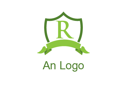 Letter r inside an emblem logo