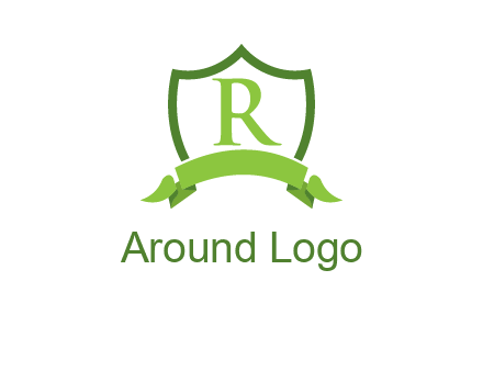 Letter r inside an emblem logo