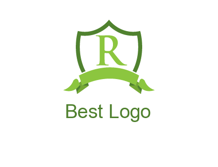 Letter r inside an emblem logo