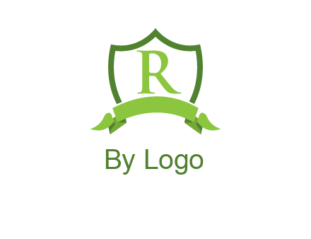 Letter r inside an emblem logo