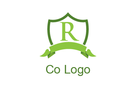 Letter r inside an emblem logo