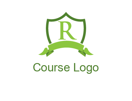 Letter r inside an emblem logo