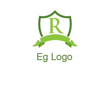 Letter r inside an emblem logo