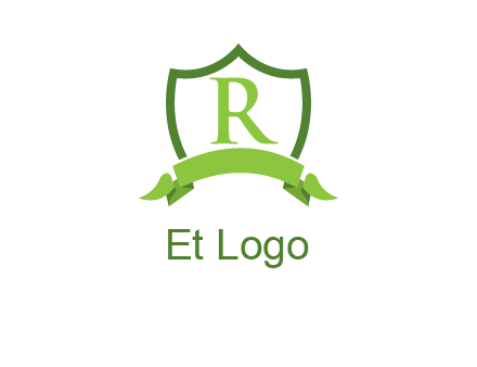 Letter r inside an emblem logo