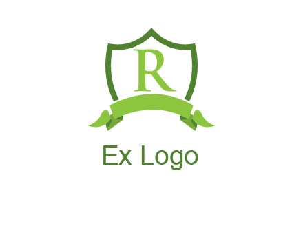 Letter r inside an emblem logo