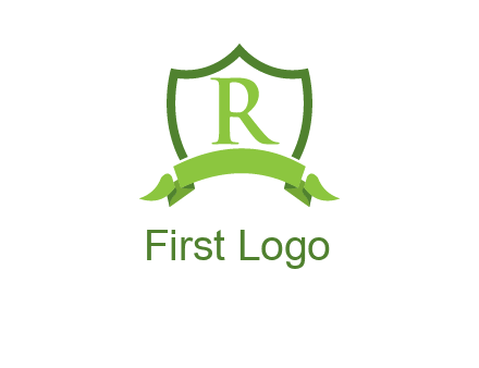 Letter r inside an emblem logo