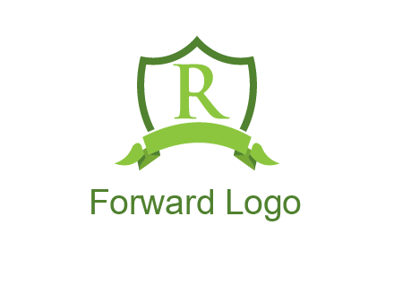 Letter r inside an emblem logo