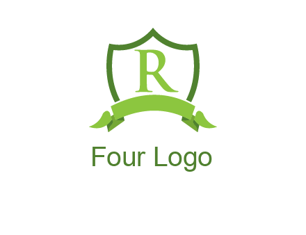 Letter r inside an emblem logo