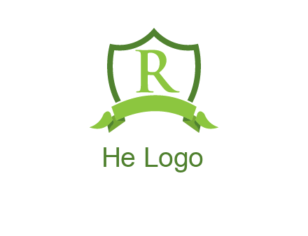 Letter r inside an emblem logo